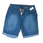 Avenue Denim Virtual Stretch Woman’s Blue/ White Polka Dot Jean Shorts Size 20 Blue Photo 0