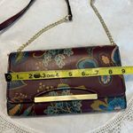 A New Day  Burgundy Wine Floral Clutch Crossbody Purse Gold Hardware Botanical Photo 7