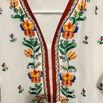 White long sheer sleeve flower embroidered tunic dress measurements in pictures Size undefined Photo 5