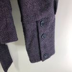 French Connection  Purple Wool-Blend Belted Womens Peacoat Jacket Puff Sleeve 4 Photo 2