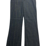 Bisou Bisou Michele Boigot Women's Grey Pinstripe Flared Career Pants Size 4 Photo 0