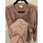Knox Rose Women's M Peasant Blouse Pink Smocked V Photo 4