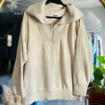 Aerie  half zip cream sweatshirt medium nwt Photo 0