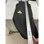 Womans Cetta Fitted Midi Pencil Style Party Dress Medium Black Sleeveless Sheer Photo 4