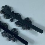 Hair Clip Pins Pair Women Multicolor Decorative Stones Dark Silver Tone Metal Photo 7