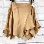 Free People FP  Marie Gold Satin Asymmetrical Hem Skater Skirt Sz 8 NWOT Photo 2