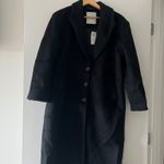 Abercrombie & Fitch Abercrombie Wool Blend Tailored Topcoat Black Size L Petite Photo 1