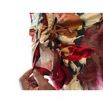 Benetton Floral Print Pant Sz 42 Elastic Waist 100% Cotton Made In Italy festive Red Photo 11