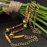 Vintage 1995 AVON Sienna Sunset Necklace Beaded Chain 36” Necklace Photo 0