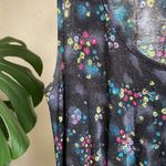 Frenchi cute floral rayon long tank Black Photo 1
