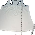 Lija Womens White Athletic Tank Top‎ Navy Trim Sleeveless Activewear Size Large Photo 5