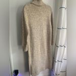 Yet Again Women’s M Pale Heathered Tan Camel Long Turtleneck Sweater Dress  Photo 5