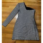 Balmain  Dress Crystal Embellished Metallic Asymmetrical Lightning Bolt Sz XS S‌‌ Photo 3