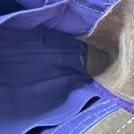 Handmade Brown & Purple Distressed Tooled Leather Bag Purse Boho Western Cowgirl Photo 3