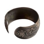 Antique Silver Tibetan Buddha Symbols Cuff Good Fortune Vintage Bracelet Photo 2
