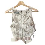 Line and Dot Red & Blue Barber Stripe High Neck Crop Tank Top S Photo 14