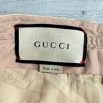 Gucci Embroidered Loved Cream Wool/Silk High Waist Wide Leg Trousers IT 38/US 2 Photo 2