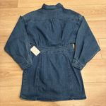 Free People NWT  Bo Dress Indigo Blue Denim Shirt Long Sleeve Size L Photo 6