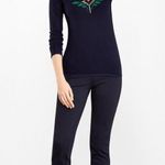 Brooks Brothers  Sweaters Women's Floral Silk-Cashmere Navy Sweater Medium Photo 1