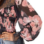 Free People  Floral Lace Ruffle Top Women's Small Photo 4