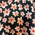 CAbi Harmony V-Neck Floral Print Short Sleeve Blouse Black/Pink Peeppy Whimsica Photo 8