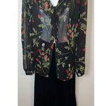 East 5th Women’s Gothic Sheer Button Down Florals Whimsy LARGE Photo 1