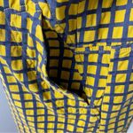 Donoratico Women's Windowpane Check Print Loose Fit Dress Yellow Size S Blue Photo 5