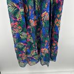 RTR Saloni Jacqui B Long Sleeve Multicolor Feather Print Side Slit Maxi Dress 2 Blue Photo 4