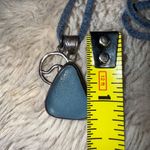 Betty Belts DVH Seafoam Sea‎ Glass Sterling Silver 925 Pendant Necklace Blue Photo 6