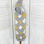 Willow & Wind‎ Argyle Knit Sweater Vest Mini Dress Grey Yellow Small Preppy Gray Photo 2