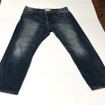 Current/Elliott Current Elliott The Pony Boy Women 27 Blue Denim Jean Capri Cropped Button Fly Photo 0