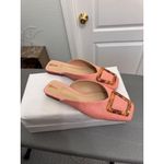 Sam Edelman  Coral Canvas Slip-On Mules with Tortoise Buckle – Size 6.5 Photo 3