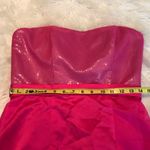 Alfred Angelo  strapless fuchsia party bridal dress size 10 sequins Barbie Prom Photo 4