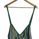 Simon Miller Comet Green Wavy Striped Metallic Knit Sleeveless Midi Dress Sz XL Photo 6