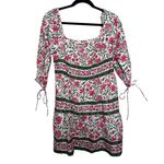 Victoria Dunn Sunflower Lily Mini Dress – Geranium Floral Block Print, Size XS Pink Photo 2