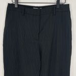 & Other Stories New Split Hem Wool Blend Pinstripe Pants Black Size 6 Photo 4
