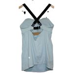 Lululemon Womens  Baby Blue Tank Top Black Straps Strappy Sleeveless Sport Size 4 Photo 1