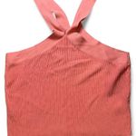 Halogen Coral cropped ribbed crop top Photo 1