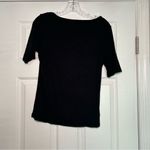 Joie  Black Fitted‎ Short Sleeve T-Shirt Women’s Medium Ribbed Minimal Capsule Photo 4