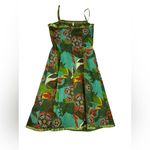 Robbie Bee size medium vintage Vibrant Floral Dress fit flare green pin up Photo 8