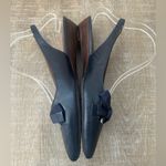 Talbots Edison Bow Nappa Leather Slingback Flats Navy Women’s 7 Preppy Career Photo 5