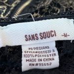 Sans Souci Black Crochet Open Knit Floral Paisley Sleeveless Tank Blouse Top M Photo 2