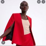 ZARA Women's Vibrant Red Cape Blazer Photo 1