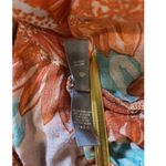 Aerie Crop Top Size Medium Floral Orange & Pink 100% Cotton On or Off Shoulder Photo 9