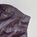 Adrienne Vittadini  Oxblood Leather Gloves Cashmere Wool Lining Size Medium Photo 1