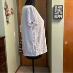 Jane and Delancey  white cotton t-shirt with silver beaded chain giraffe size S Photo 1