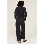 A.P.C. Justine Navy Corduroy Straight Leg Belted Long Sleeve Jumpsuit Size 2 Blue Photo 2