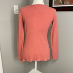 Sundance  Pink Henley Long Sleeve Waffle Knit Top Shirt Size XS Pocket Vneck Photo 2