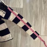 Loft Ann Taylor  Navy Blue and Cream Horizontal Stripe Long Sleeve Sequin Shirt Photo 10