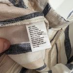 New Directions Striped Linen Pants Size Medium Cream and Gray Cropped Wide Leg Photo 6